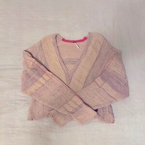 Free People Cropped V-neck Sweater